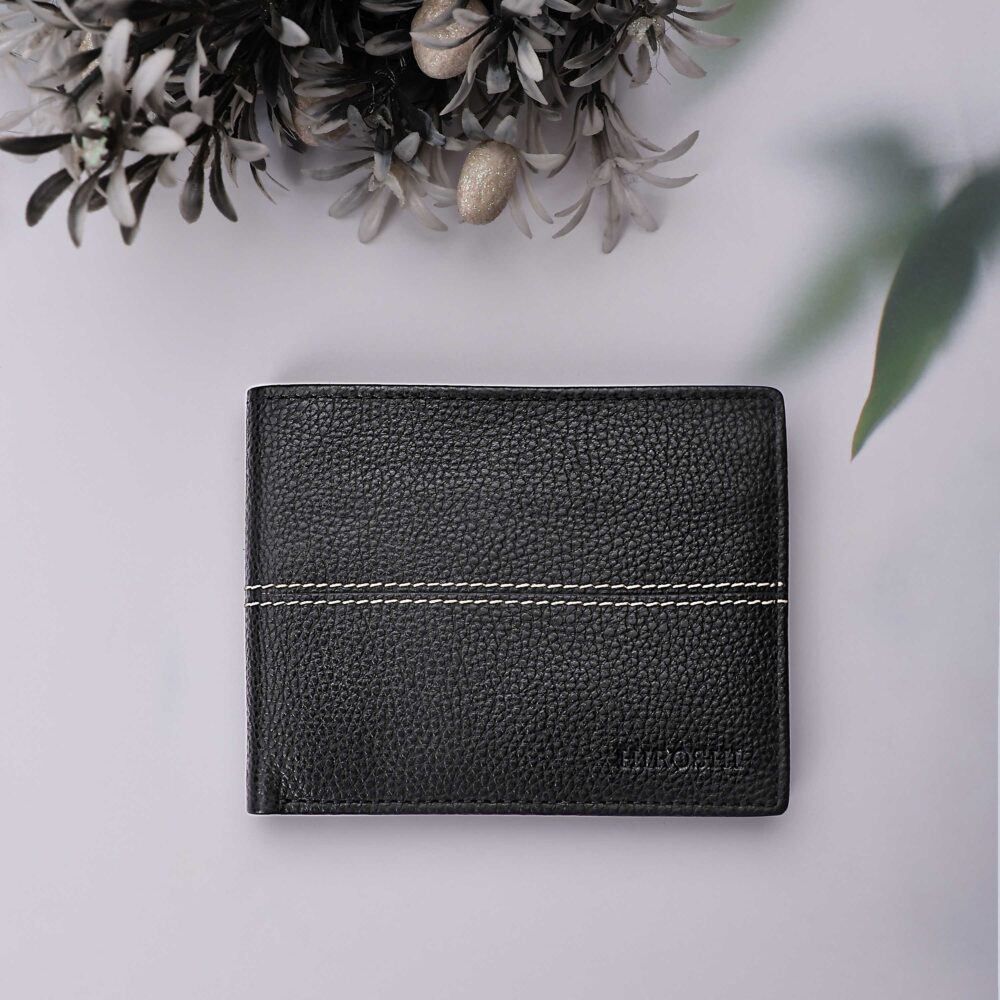 Black Bi Fold Stylish Wallet - Image 3