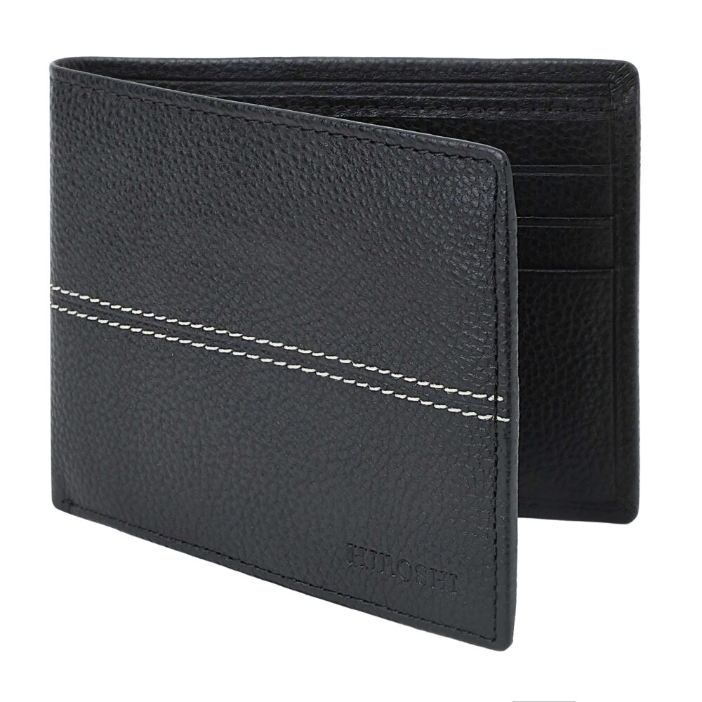 Black Bi Fold Stylish Wallet - Image 7