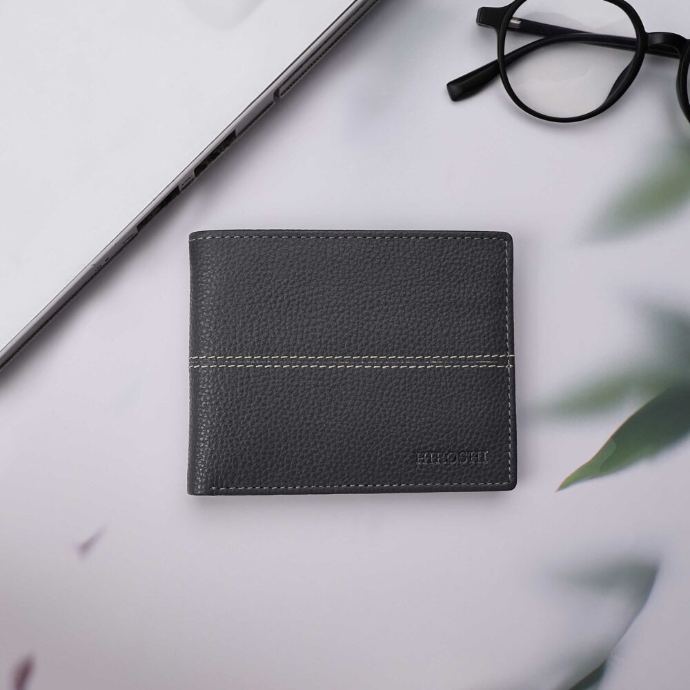 Grey Bi Fold Stylish Wallet - Image 3