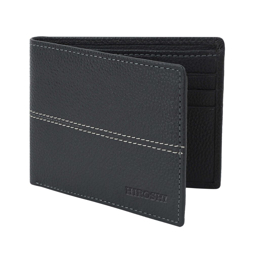 Grey Bi Fold Stylish Wallet - Image 8