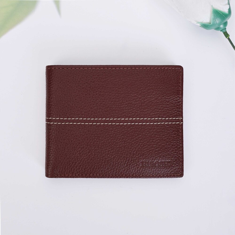 Wine Bi Fold Stylish Wallet - Image 3