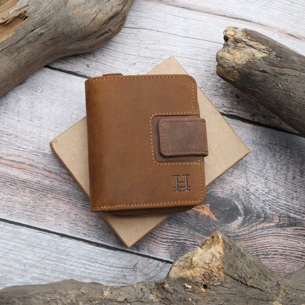 Brown and Tan Bi Fold Wallet - Image 3