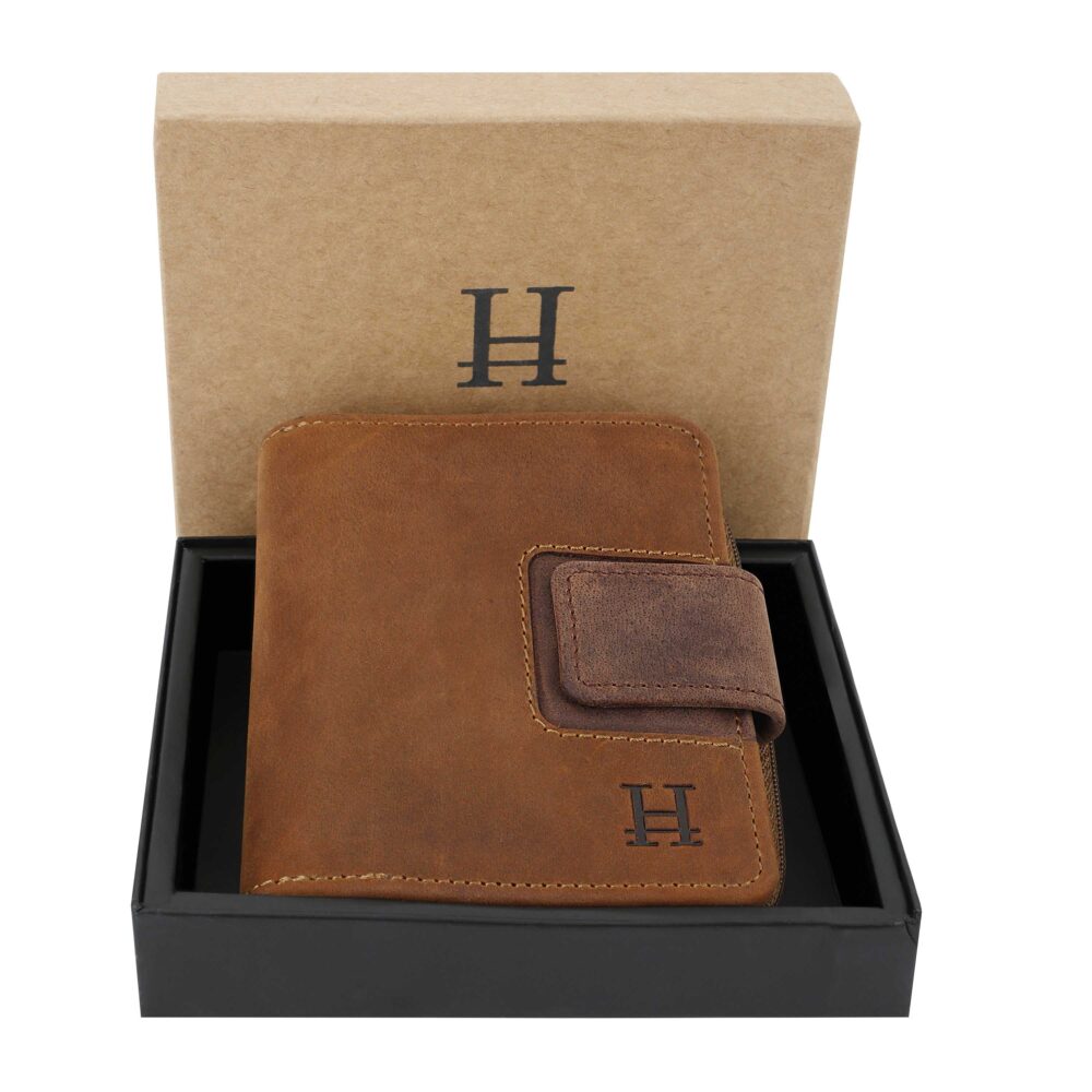 Brown and Tan Bi Fold Wallet - Image 4