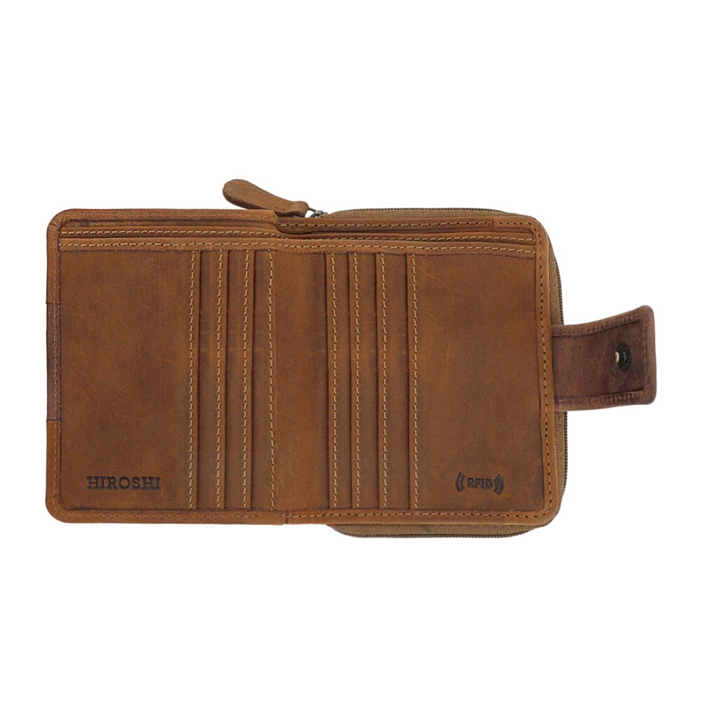 Brown and Tan Bi Fold Wallet - Image 7