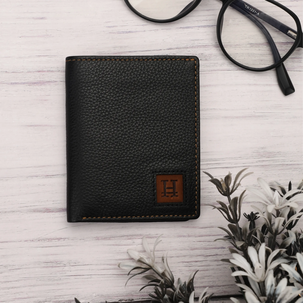 Black Bi Fold Business Cards Wallet