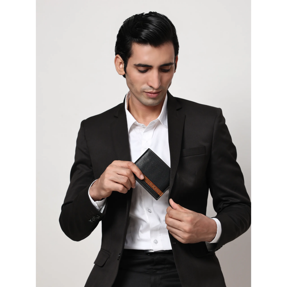 Montecarlo Dark Brown Tan Bi Fold Wallet