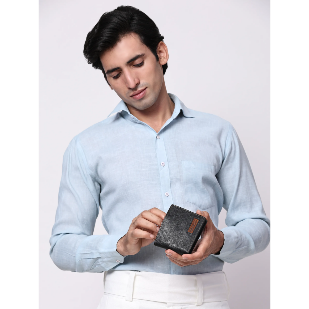 Black Tan Bi Fold Wallet