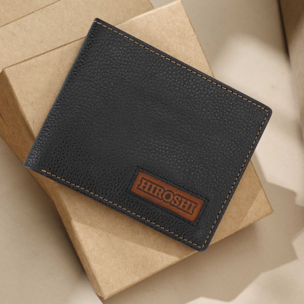 Black Tan Bi Fold Wallet - Image 3