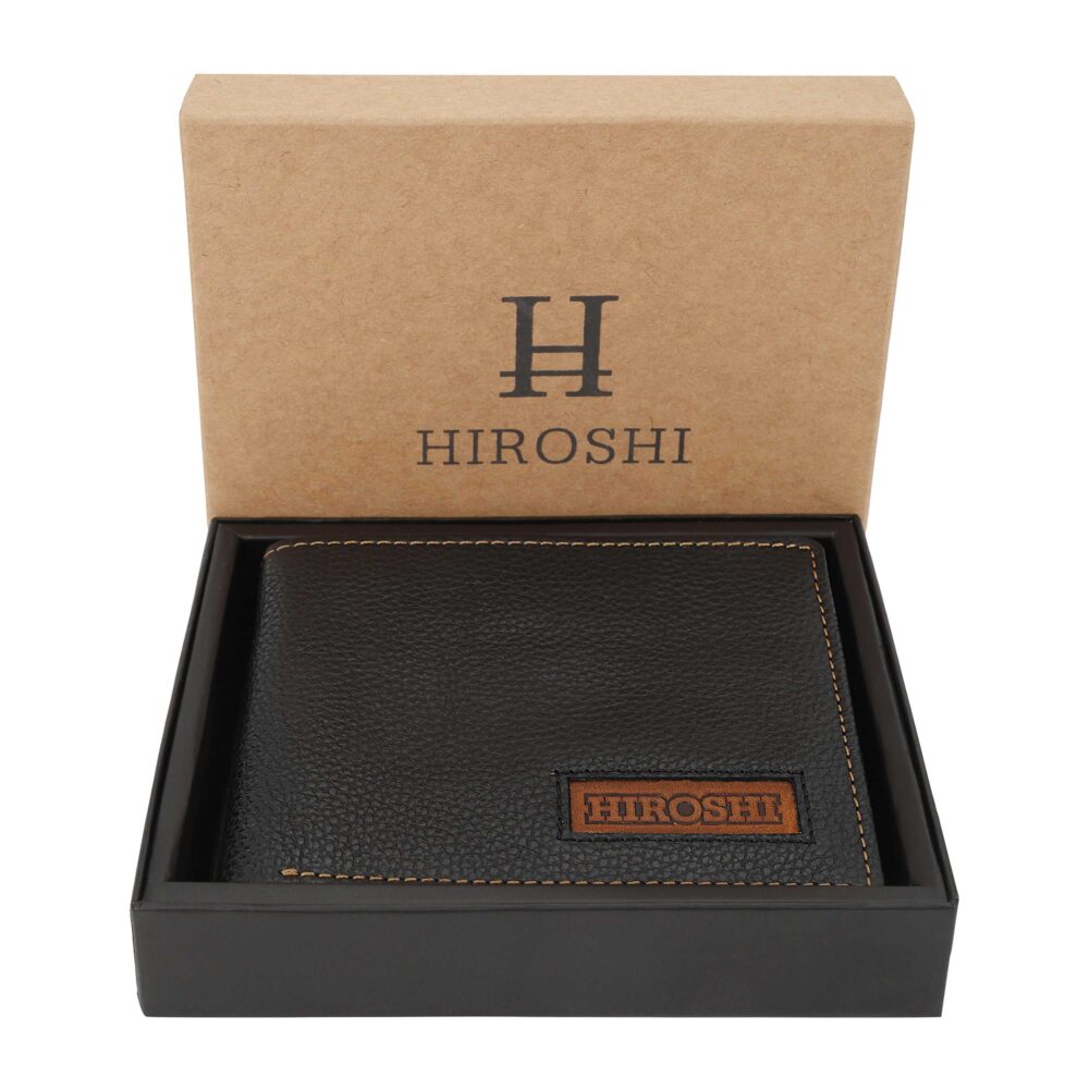 Black Tan Bi Fold Wallet - Image 4