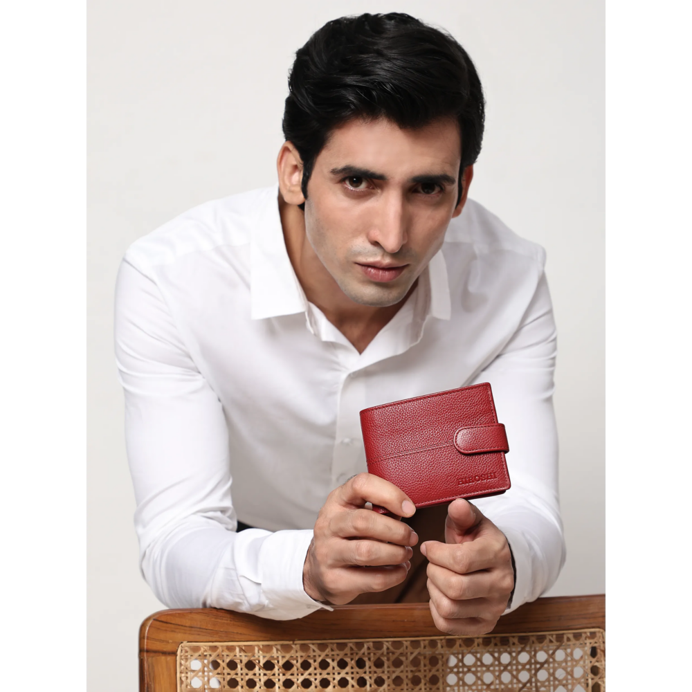Ivaan Red Bi Fold Wallet