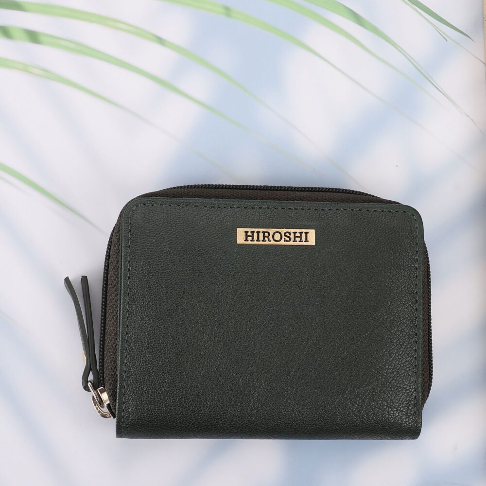 Hiroshi Genuine Leather Ladies Multipurpose Green Purse
