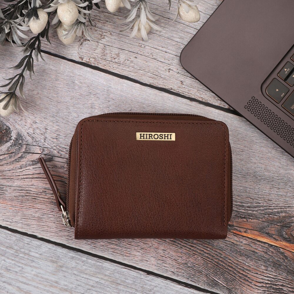 Hiroshi Genuine Leather Ladies Multipurpose Tan Purse