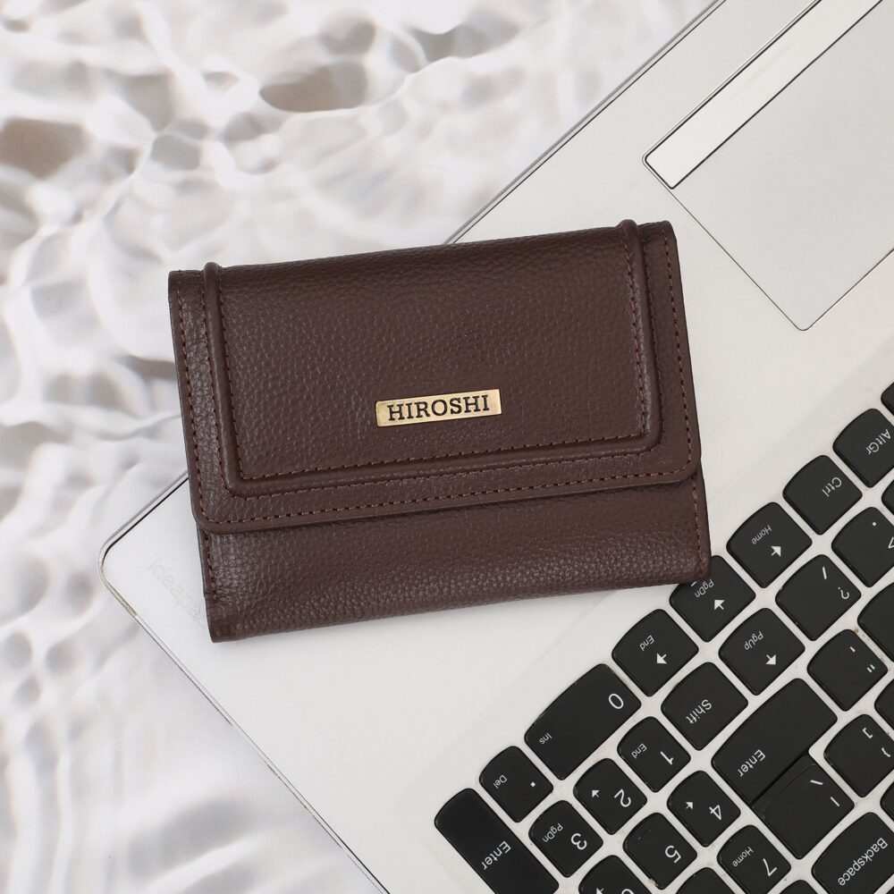 Hiroshi Genuine Leather Ladies Multipurpose Brown Purse