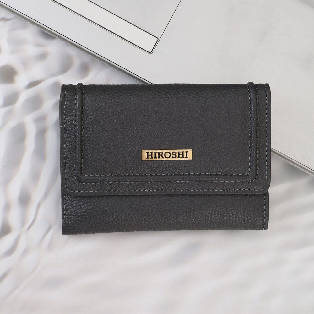Hiroshi Genuine Leather Ladies Multipurpose Grey Purse