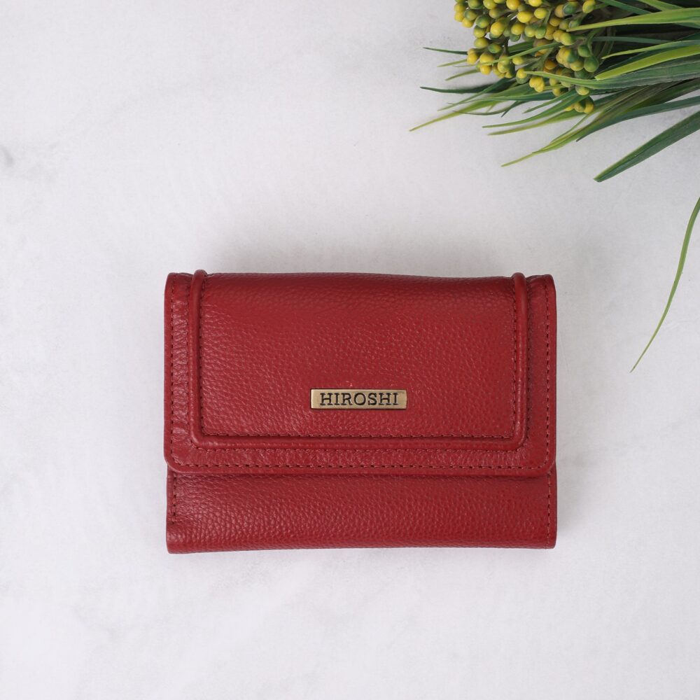 Hiroshi Genuine Leather Ladies Multipurpose Red Purse