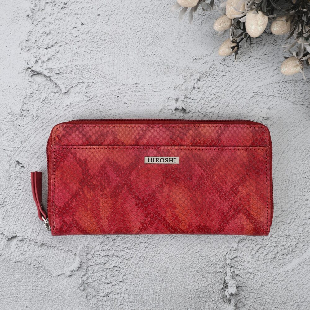 Hiroshi Party Red Zip Around Purse