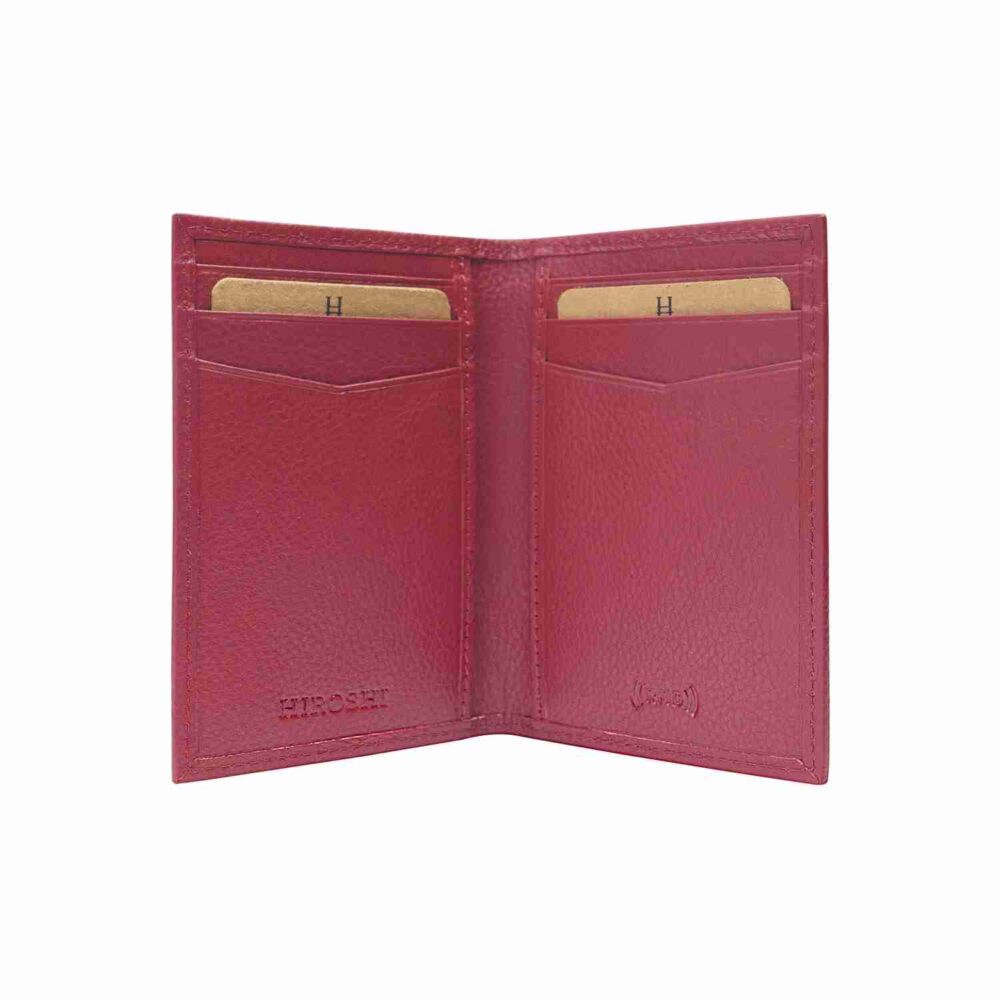 Red Bi Fold Business Cards Wallet - Image 3