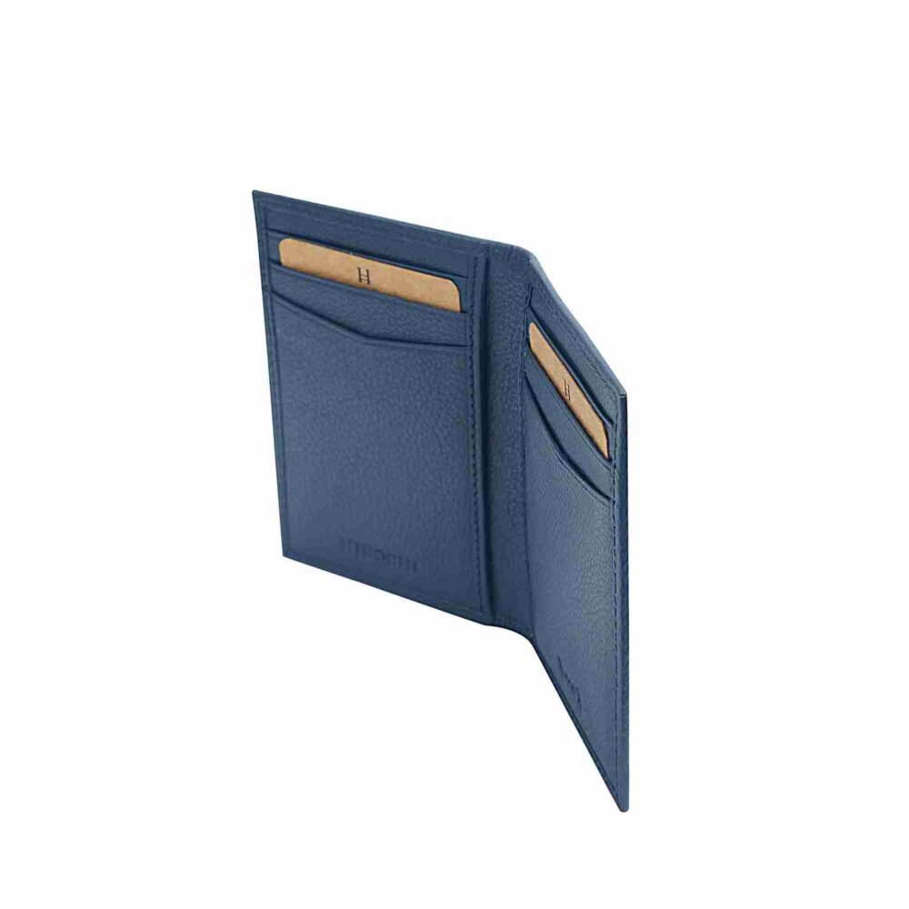 Navy Bi Fold Business Cards Wallet - Image 5
