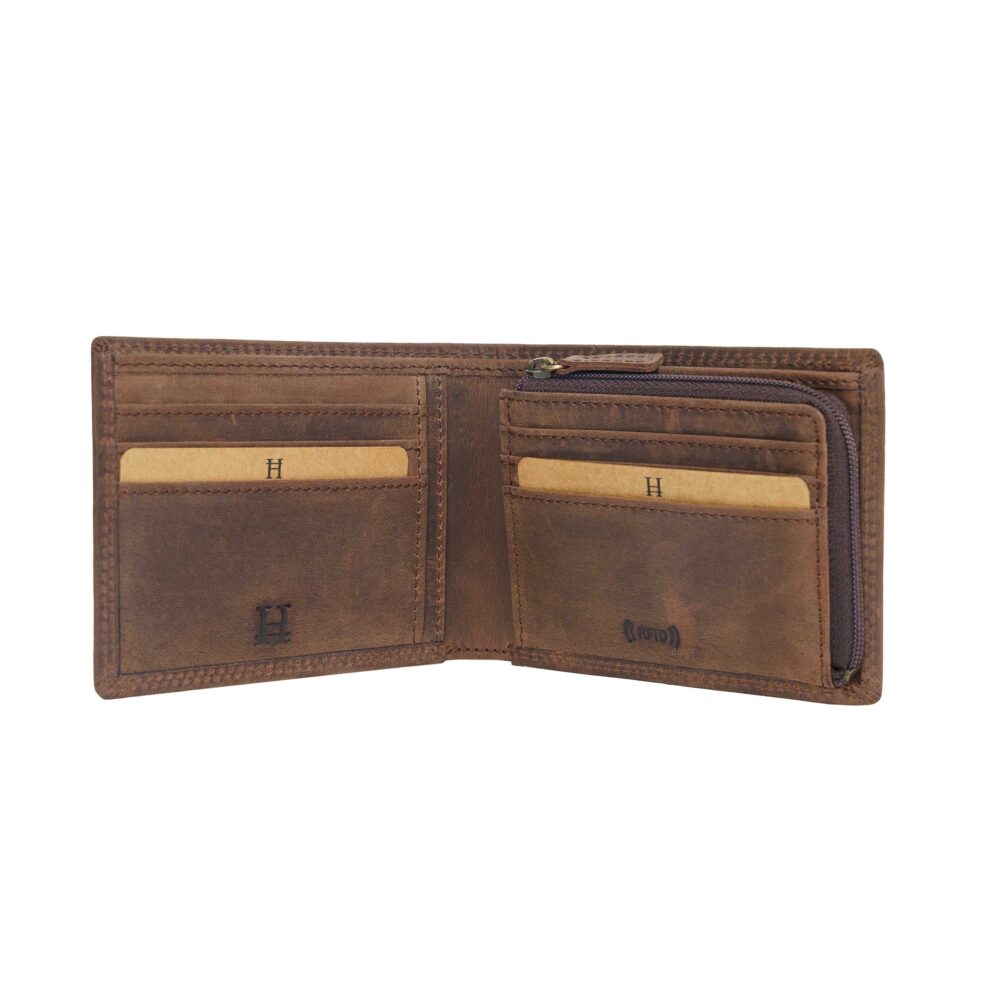 Osaka Brown Bi Fold Wallet - Image 3