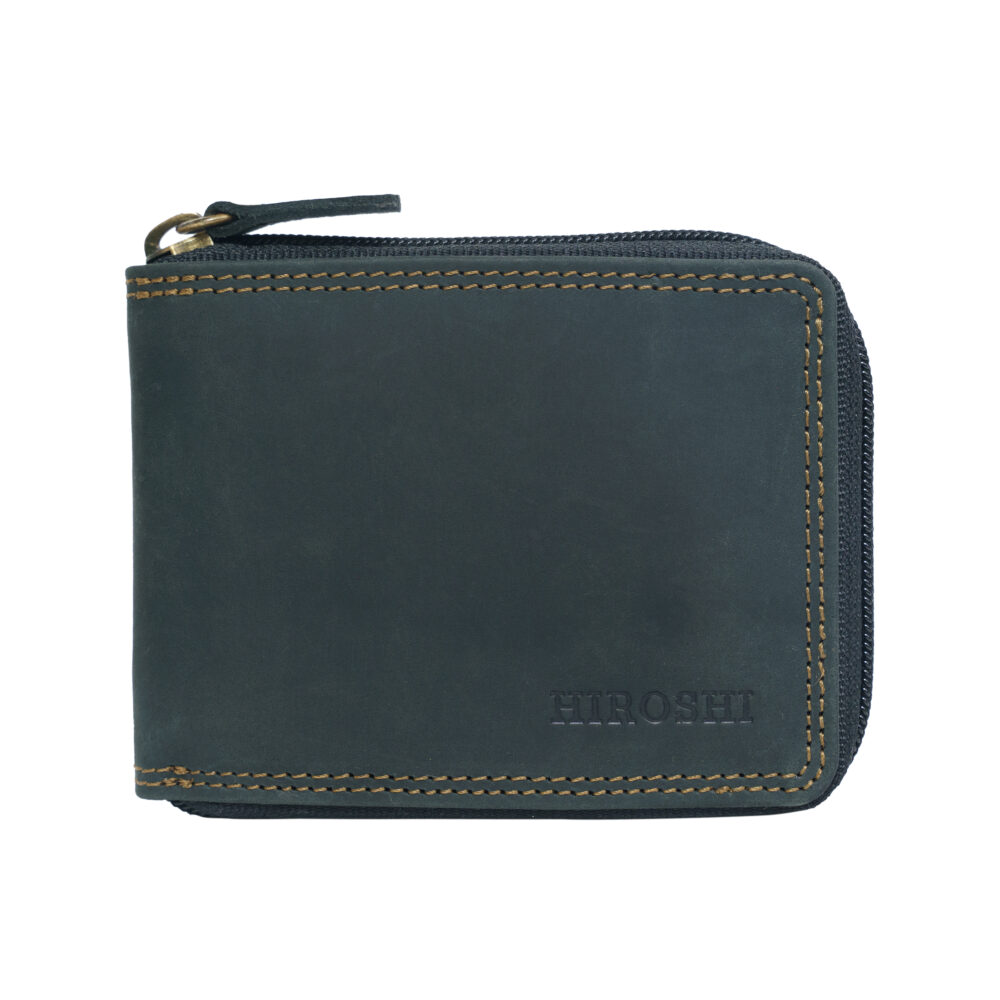 Black Bi Fold with Zip Around Wallet