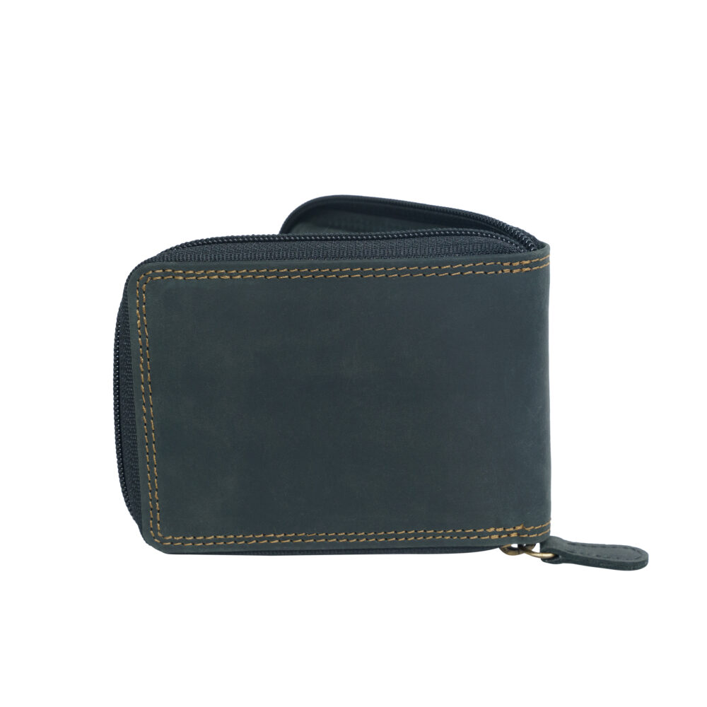 Black Bi Fold with Zip Around Wallet - Image 3