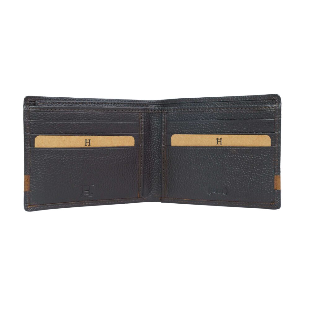 Montecarlo Dark Brown Tan Bi Fold Wallet - Image 9