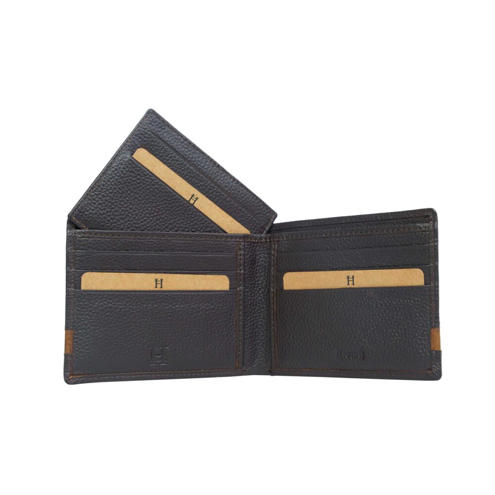Montecarlo Dark Brown Tan Bi Fold Wallet - Image 10