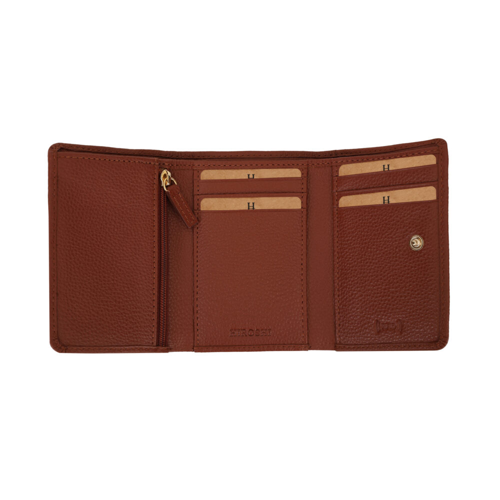 Hiroshi Genuine Leather Ladies Bi Fold Tan Purse - Image 8