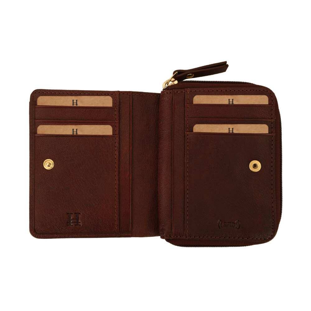Hiroshi Genuine Leather Ladies Multipurpose Tan Purse - Image 8