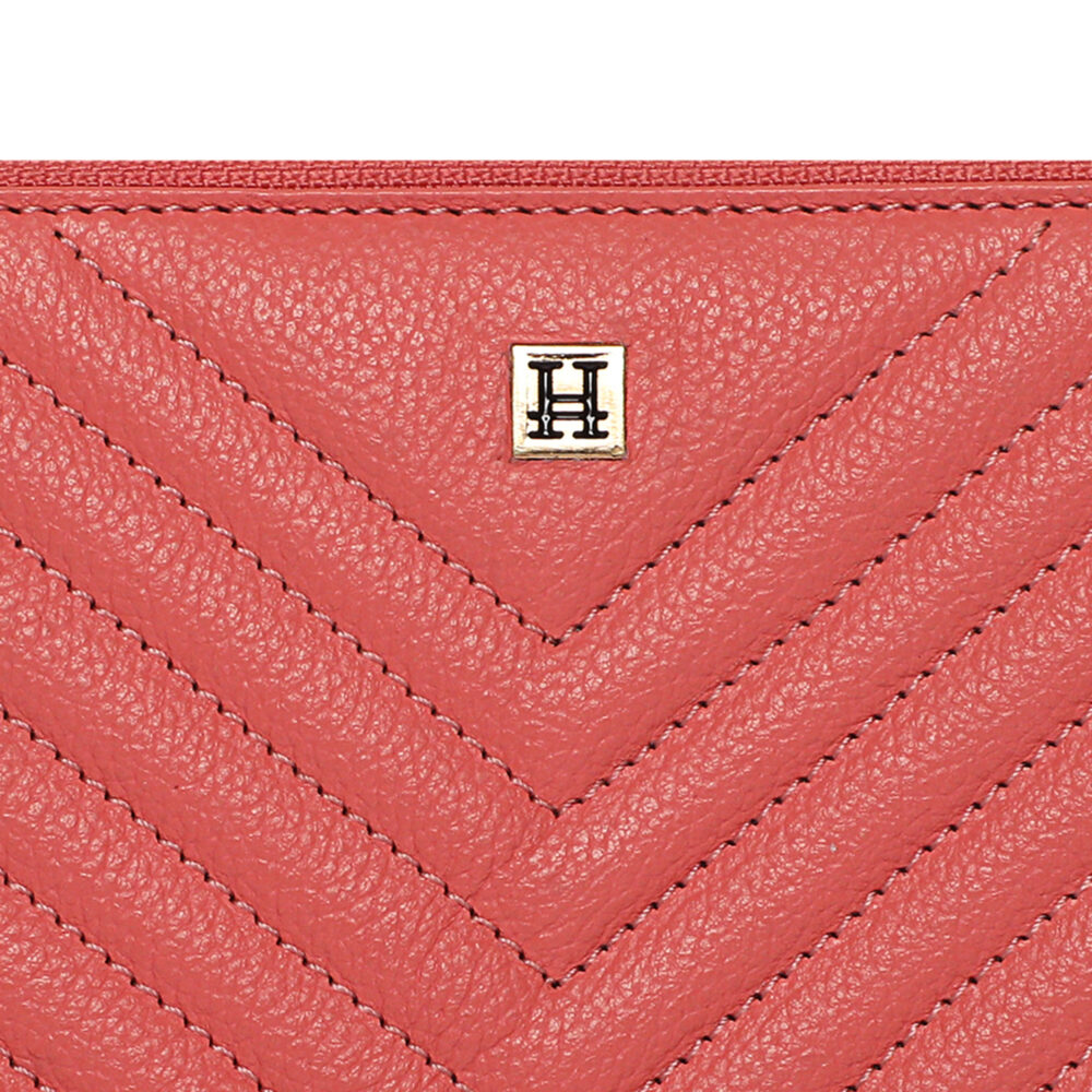 Hiroshi Quilted Signature Coral Zip Around Purse - Image 3