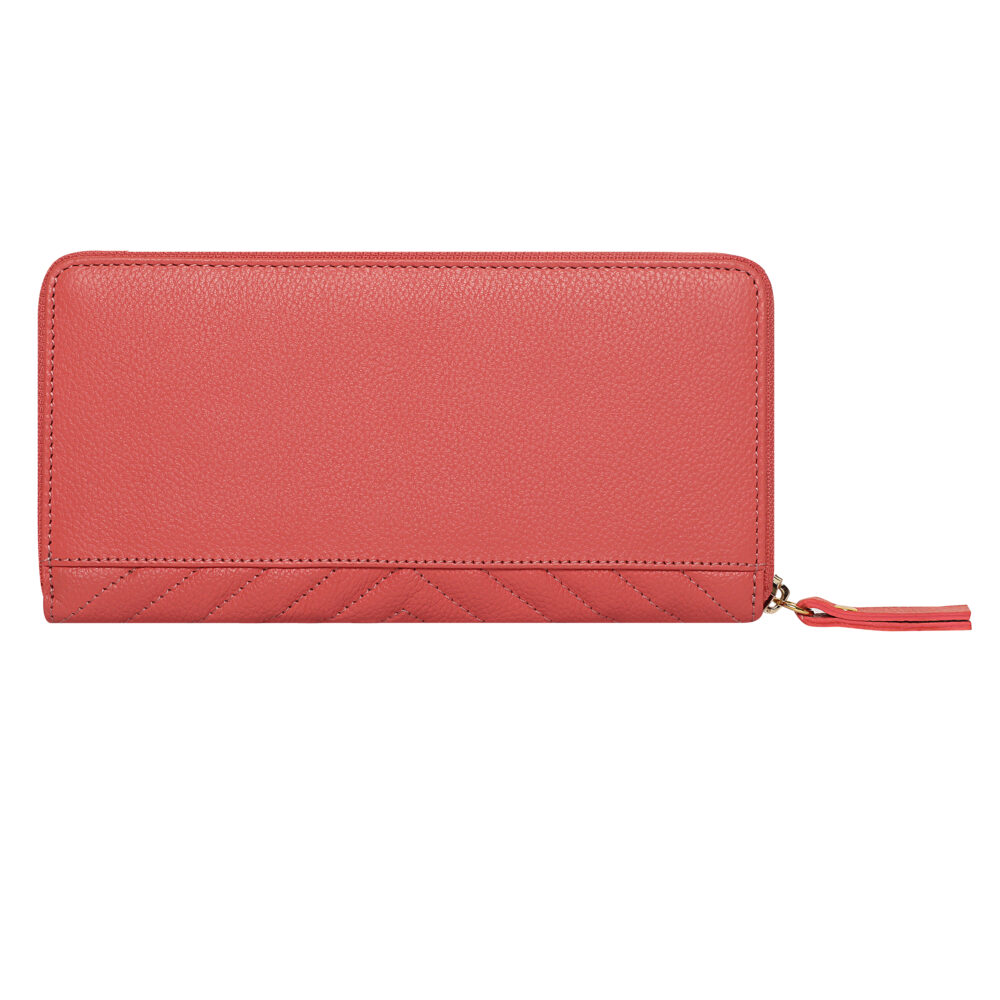 Hiroshi Quilted Signature Coral Zip Around Purse - Image 4