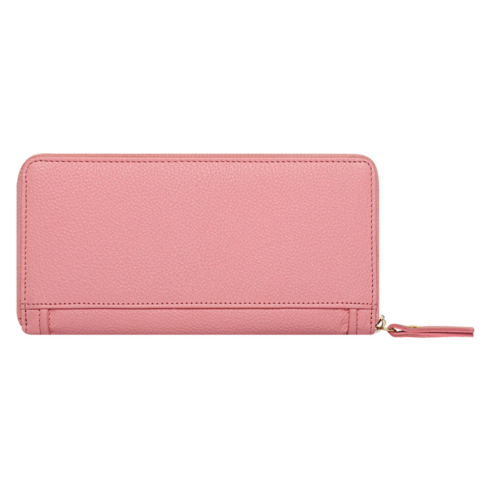 Hiroshi Genuine Leather Ladies Light Pink Zip Around Purse - Image 5