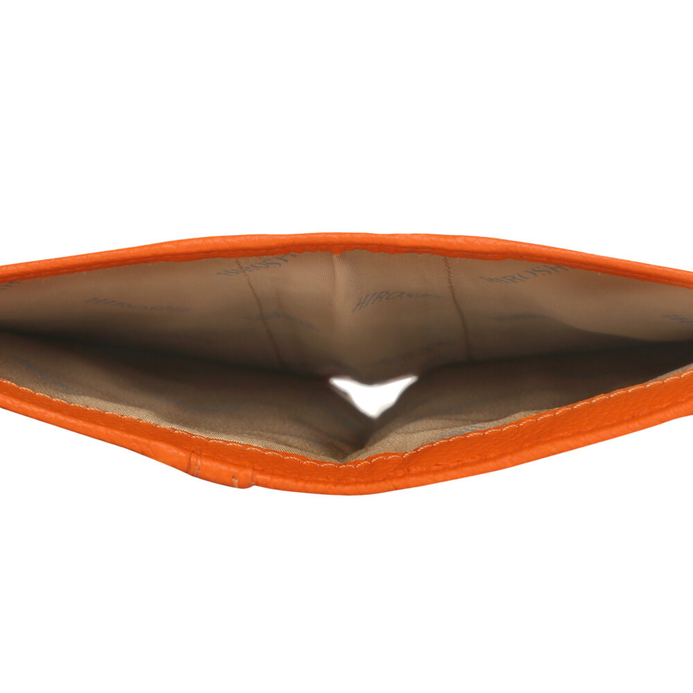 HIROSHI Orange Quilted Leather Purse With Rivets - Image 4