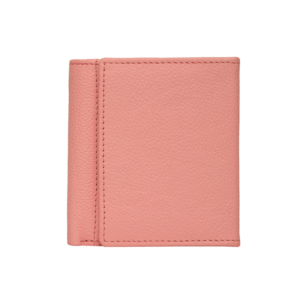 Hiroshi Genuine Leather Ladies Bi Fold Compact Light Pink Purse - Image 4