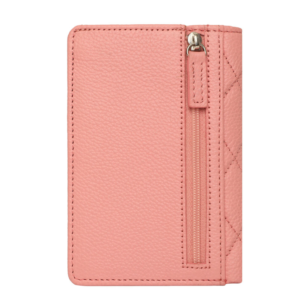 HIROSHI Light Pink Quilted Leather Purse With Rivets - Image 3