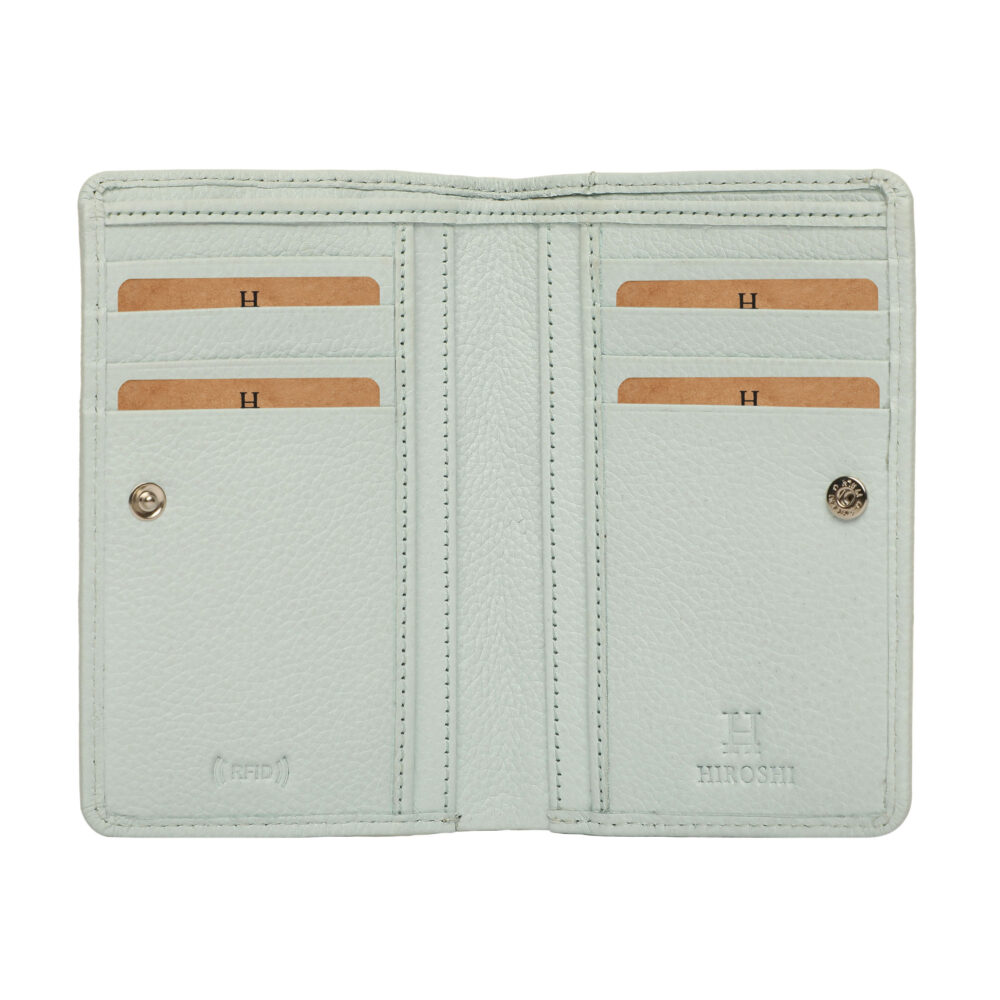 HIROSHI Light Blue Quilted Leather Purse With Rivets - Image 2