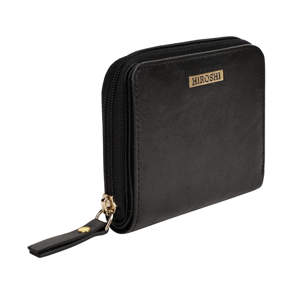 Hiroshi Genuine Leather Ladies Multipurpose Black Purse - Image 5