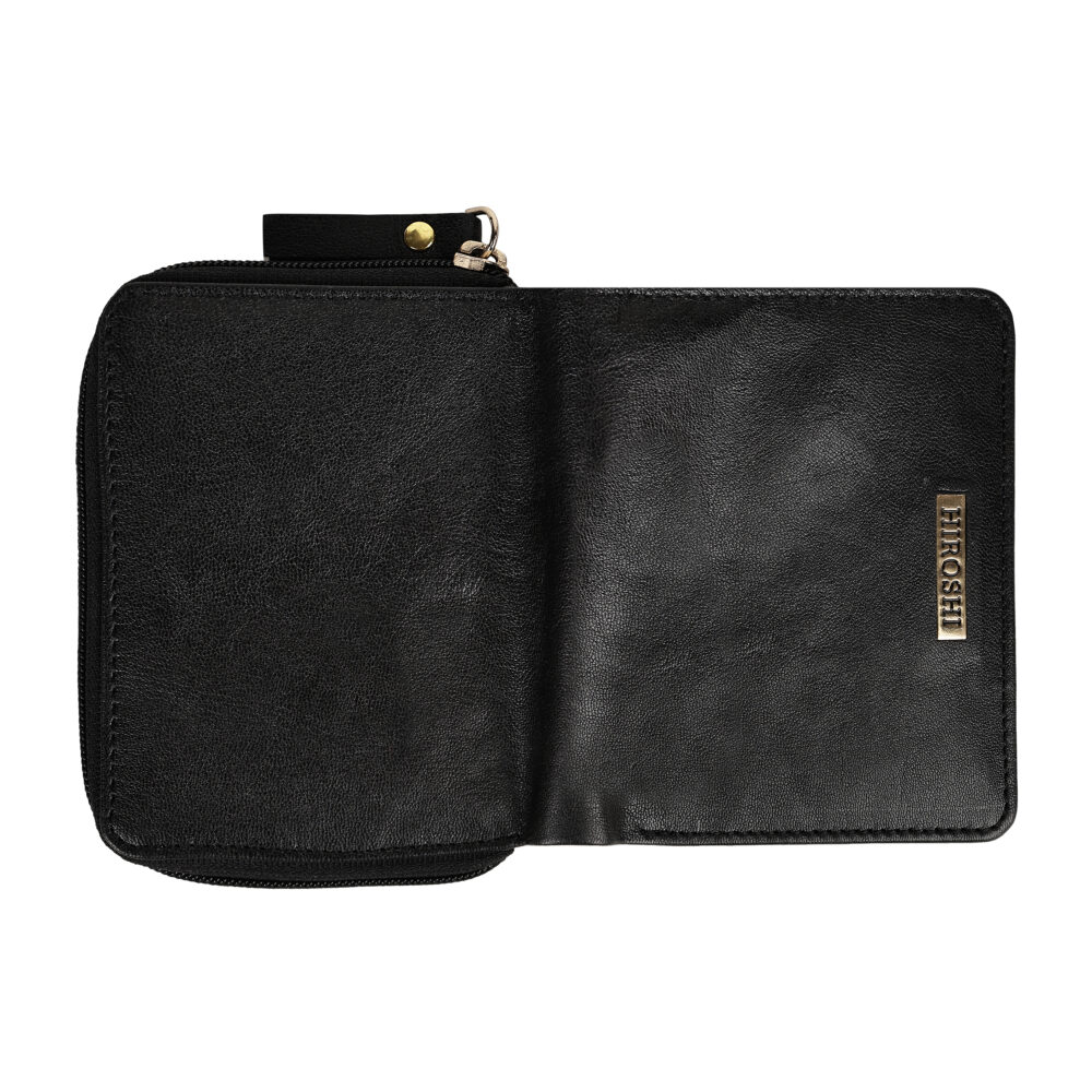 Hiroshi Genuine Leather Ladies Multipurpose Black Purse - Image 3