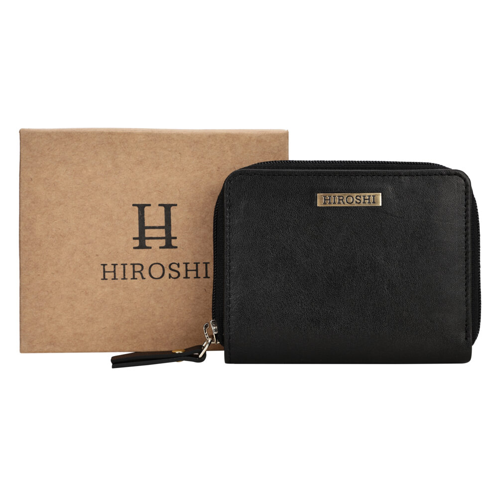 Hiroshi Genuine Leather Ladies Multipurpose Black Purse
