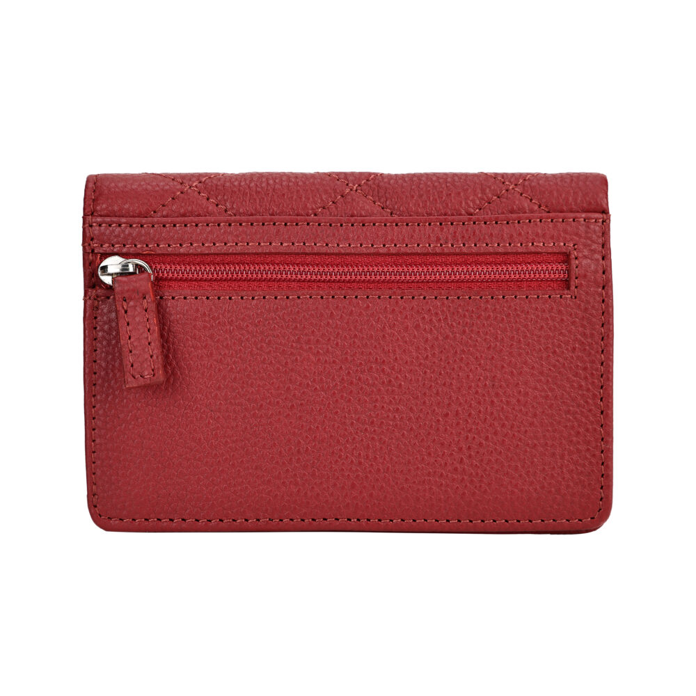 HIROSHI Red Quilted Leather Purse With Rivets - Image 3