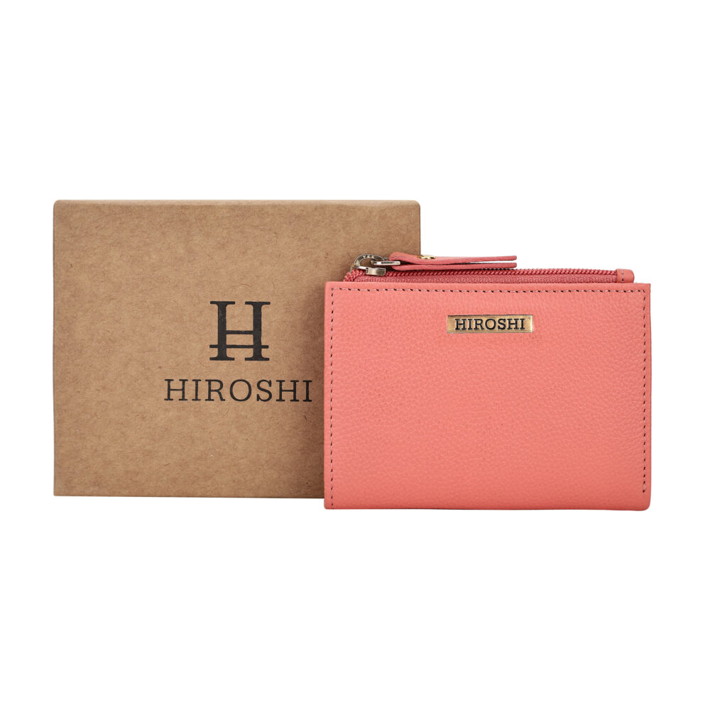 Hiroshi Genuine Leather Ladies Minimal Coral Purse - Image 6