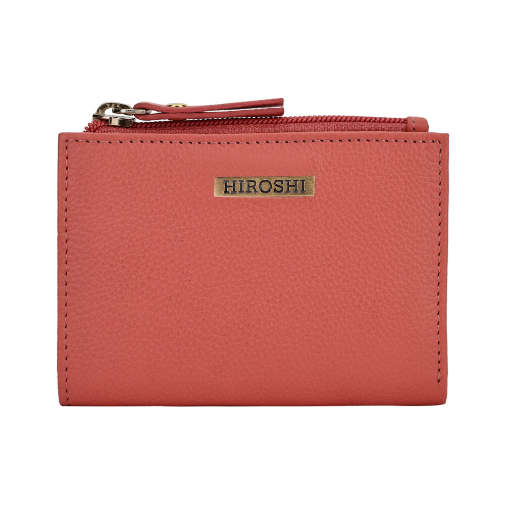 Hiroshi Genuine Leather Ladies Minimal Coral Purse