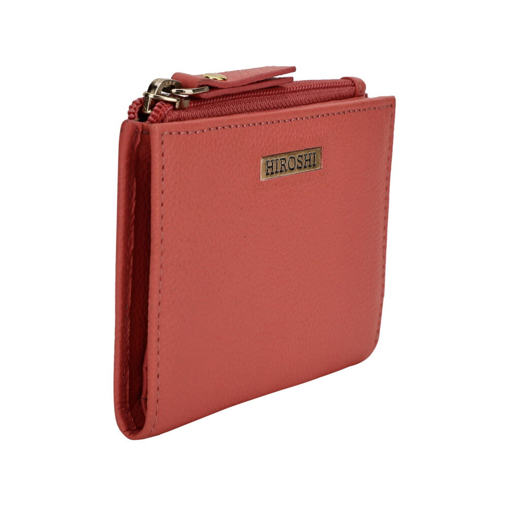 Hiroshi Genuine Leather Ladies Minimal Coral Purse - Image 3