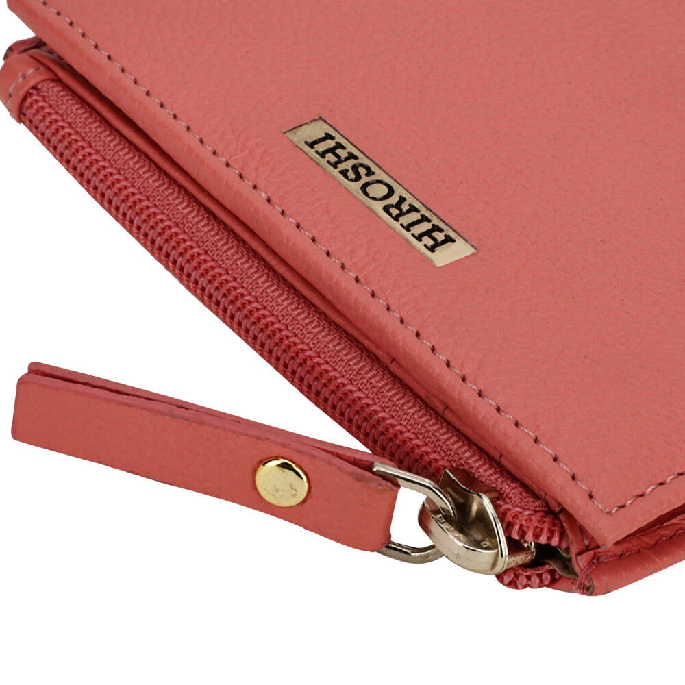 Hiroshi Genuine Leather Ladies Minimal Coral Purse - Image 5