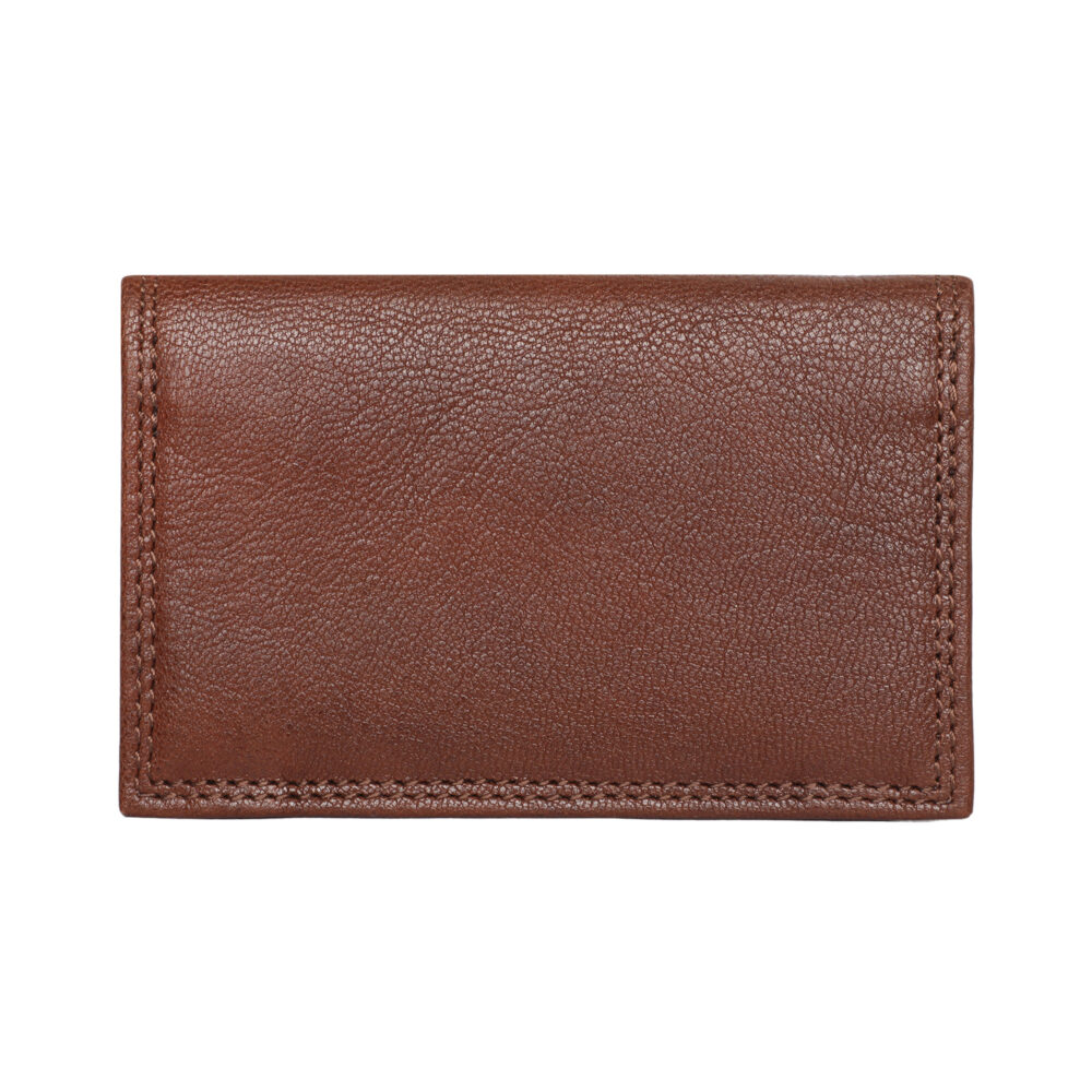 Hiroshi Brown Genuine Leather Compact Visiting Card Holder - Image 2