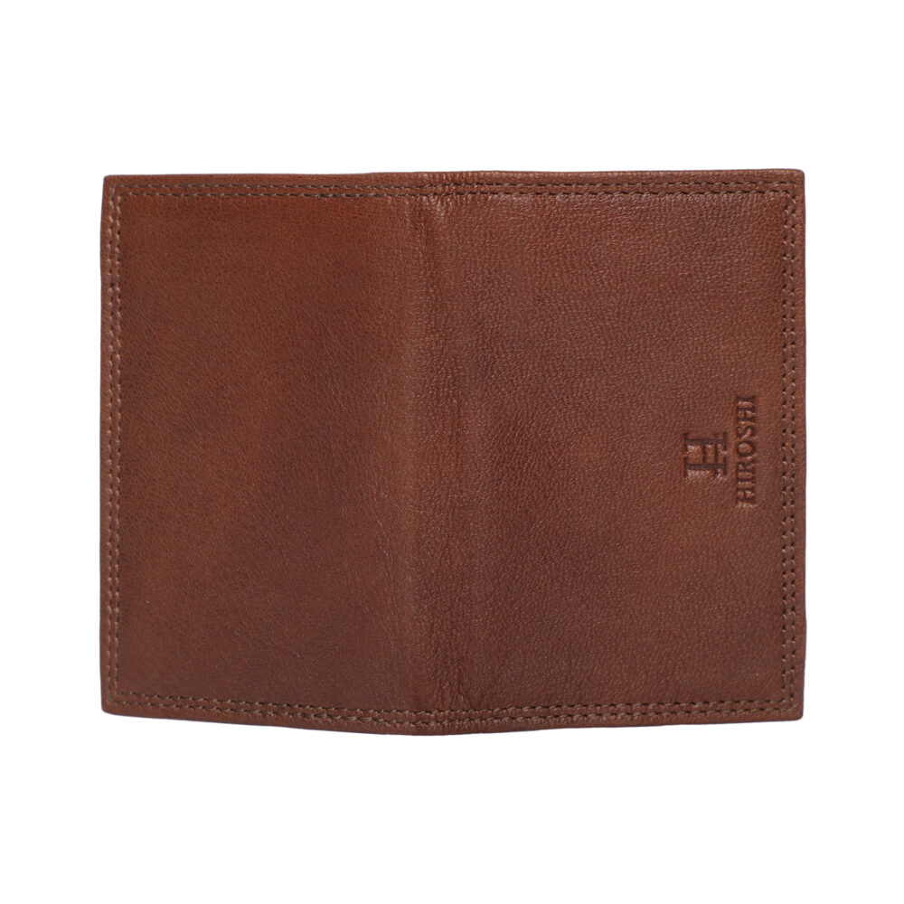 Hiroshi Brown Genuine Leather Compact Visiting Card Holder - Image 4