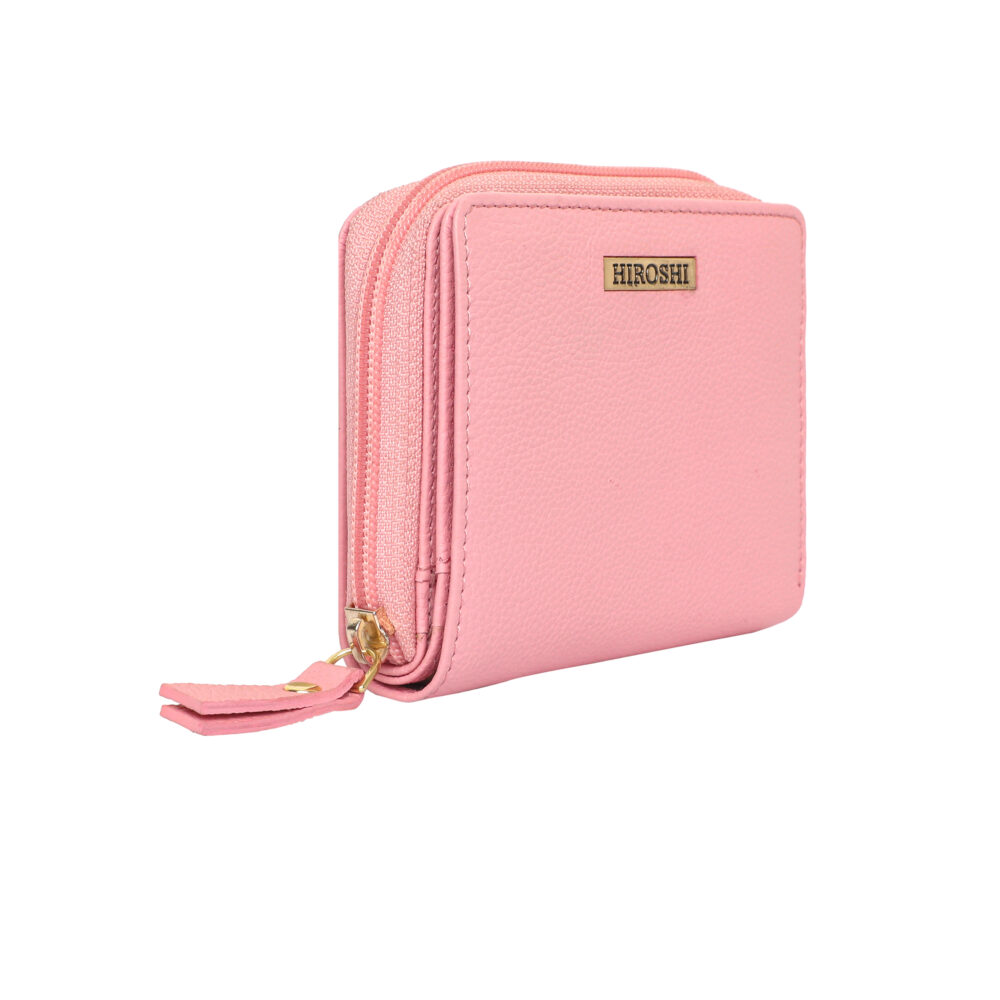 Hiroshi Genuine Leather Ladies Multipurpose Light Pink Purse - Image 6