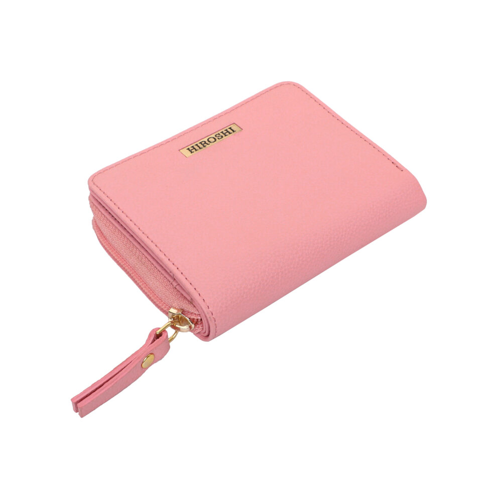 Hiroshi Genuine Leather Ladies Multipurpose Light Pink Purse - Image 5