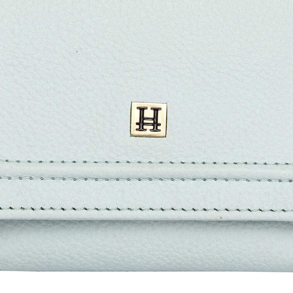 Hiroshi Genuine Leather Ladies Bi Fold Light Blue Purse - Image 5