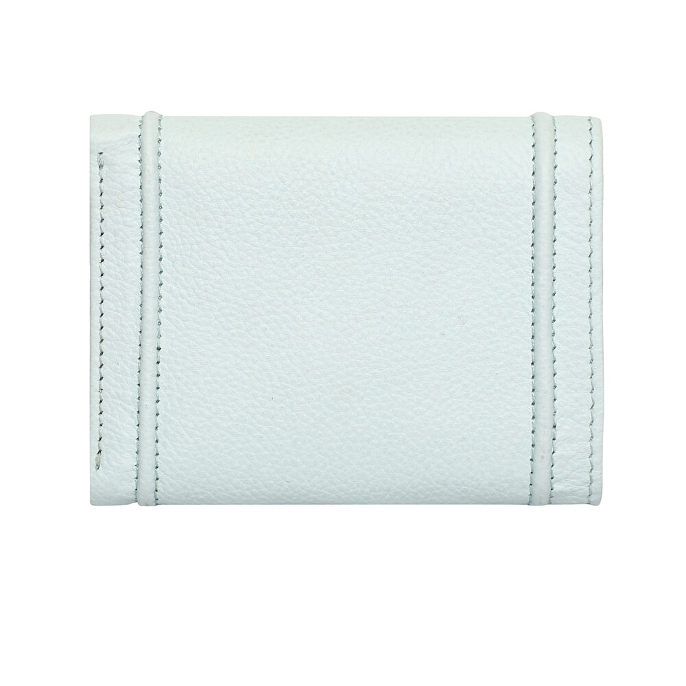 Hiroshi Genuine Leather Ladies Bi Fold Light Blue Purse - Image 7